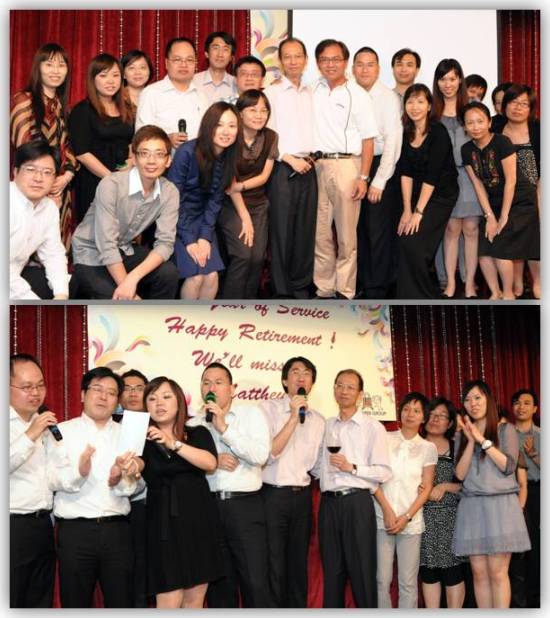 Celebrating the retirement of Mr Tam - Group photo